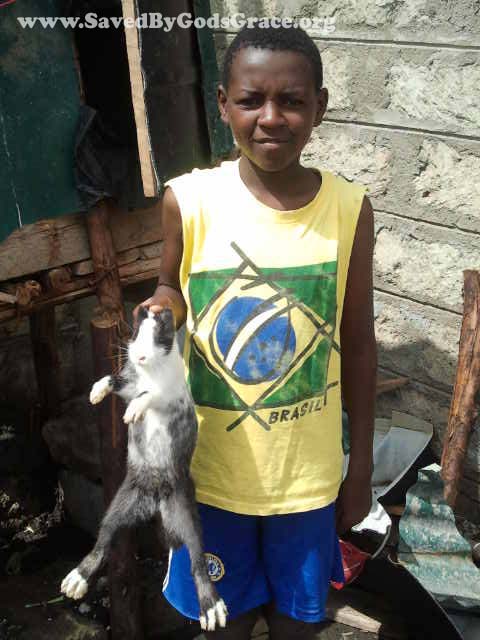 Ben With Rabbit Rabbits are here! | Saved By God's Grace